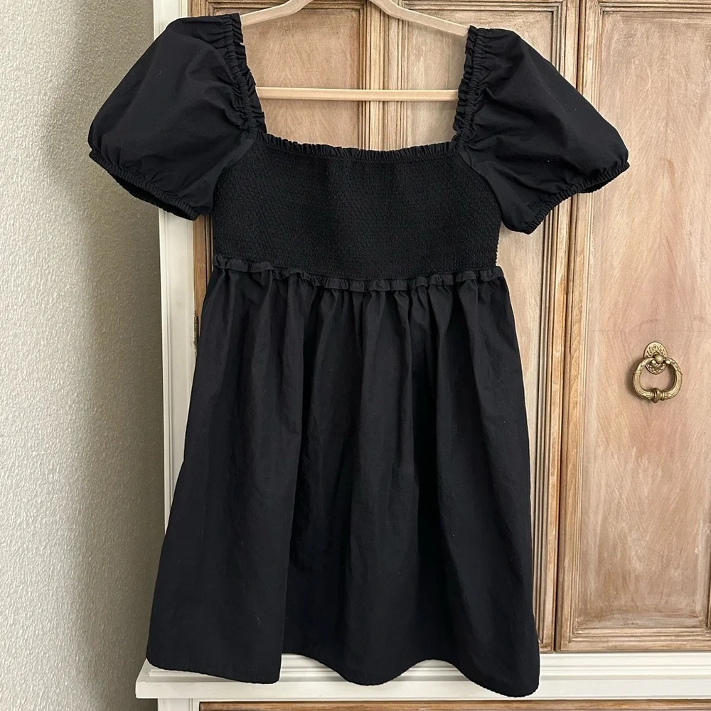 Aritzia Sunday Best Black Square Neck Mini Hadley Dress - Picture 3 of 5